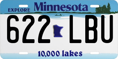 MN license plate 622LBU