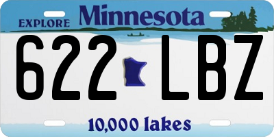 MN license plate 622LBZ