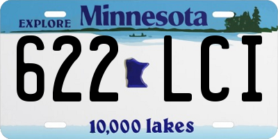 MN license plate 622LCI