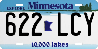 MN license plate 622LCY