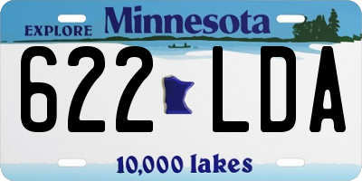 MN license plate 622LDA