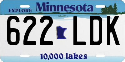MN license plate 622LDK