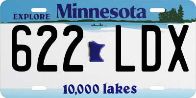 MN license plate 622LDX