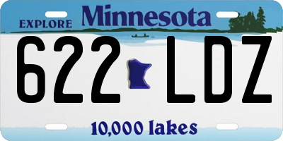 MN license plate 622LDZ