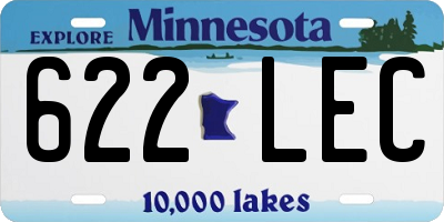 MN license plate 622LEC