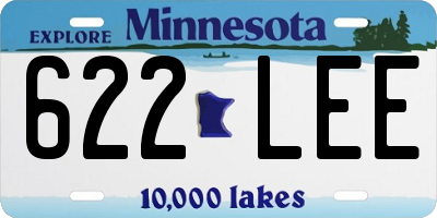 MN license plate 622LEE