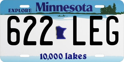 MN license plate 622LEG