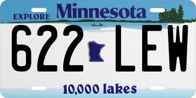 MN license plate 622LEW