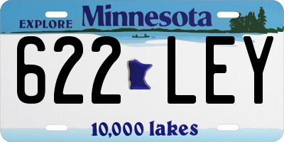 MN license plate 622LEY