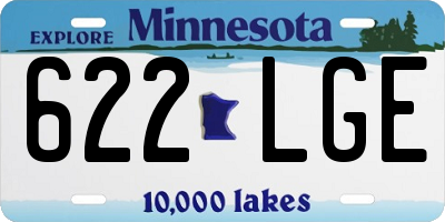 MN license plate 622LGE