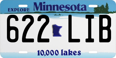 MN license plate 622LIB