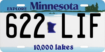 MN license plate 622LIF