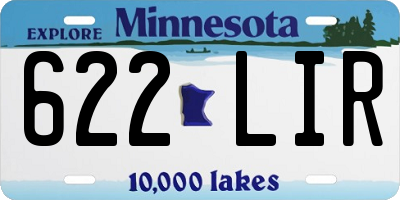 MN license plate 622LIR