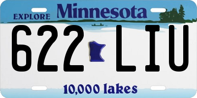 MN license plate 622LIU