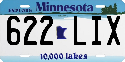 MN license plate 622LIX