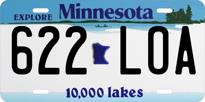 MN license plate 622LOA