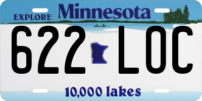 MN license plate 622LOC