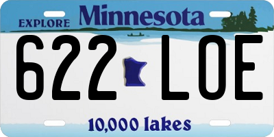 MN license plate 622LOE