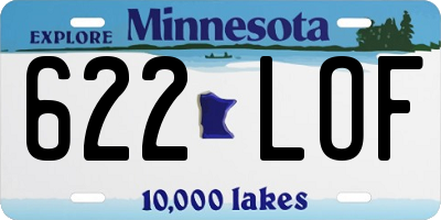 MN license plate 622LOF