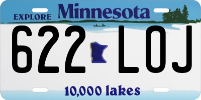 MN license plate 622LOJ