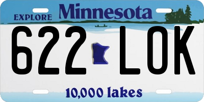 MN license plate 622LOK