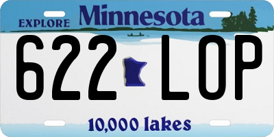 MN license plate 622LOP