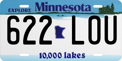 MN license plate 622LOU