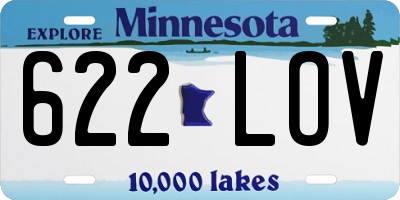 MN license plate 622LOV