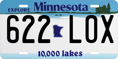 MN license plate 622LOX