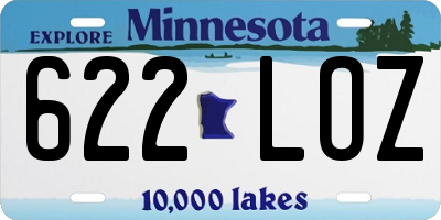 MN license plate 622LOZ