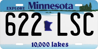 MN license plate 622LSC