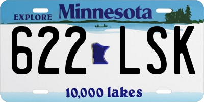 MN license plate 622LSK