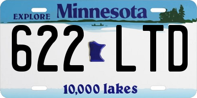 MN license plate 622LTD