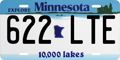 MN license plate 622LTE