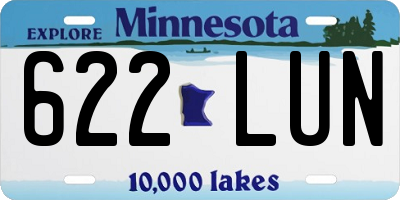 MN license plate 622LUN
