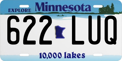 MN license plate 622LUQ