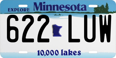 MN license plate 622LUW