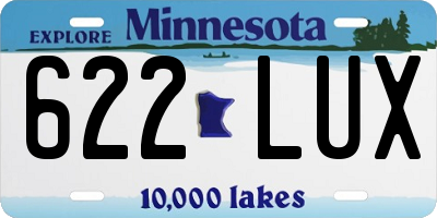 MN license plate 622LUX