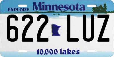 MN license plate 622LUZ