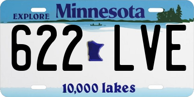 MN license plate 622LVE