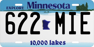 MN license plate 622MIE
