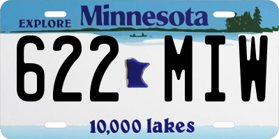 MN license plate 622MIW