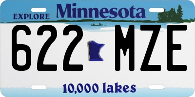 MN license plate 622MZE