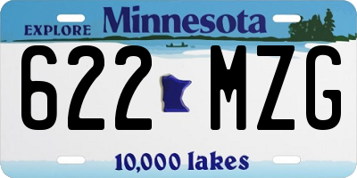 MN license plate 622MZG