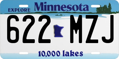 MN license plate 622MZJ
