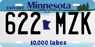 MN license plate 622MZK