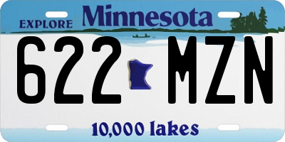 MN license plate 622MZN