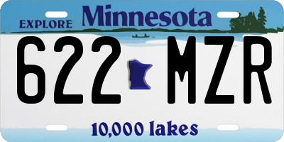 MN license plate 622MZR