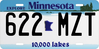 MN license plate 622MZT