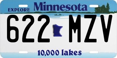 MN license plate 622MZV